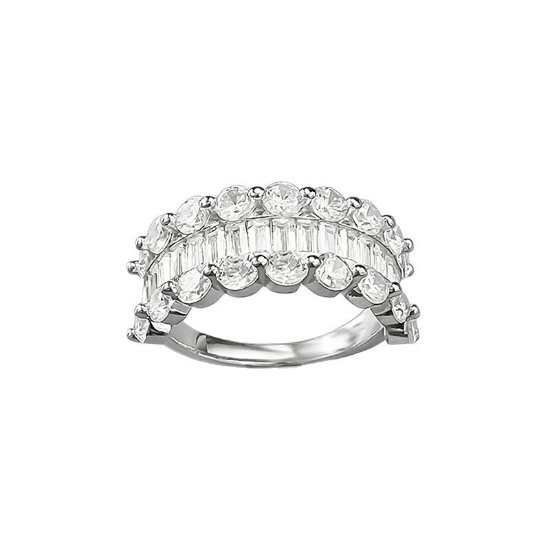 Xian Can 2026 S925 Silver Pave-set Square Diamond Ring: Simple, Fashionable, High-End Style