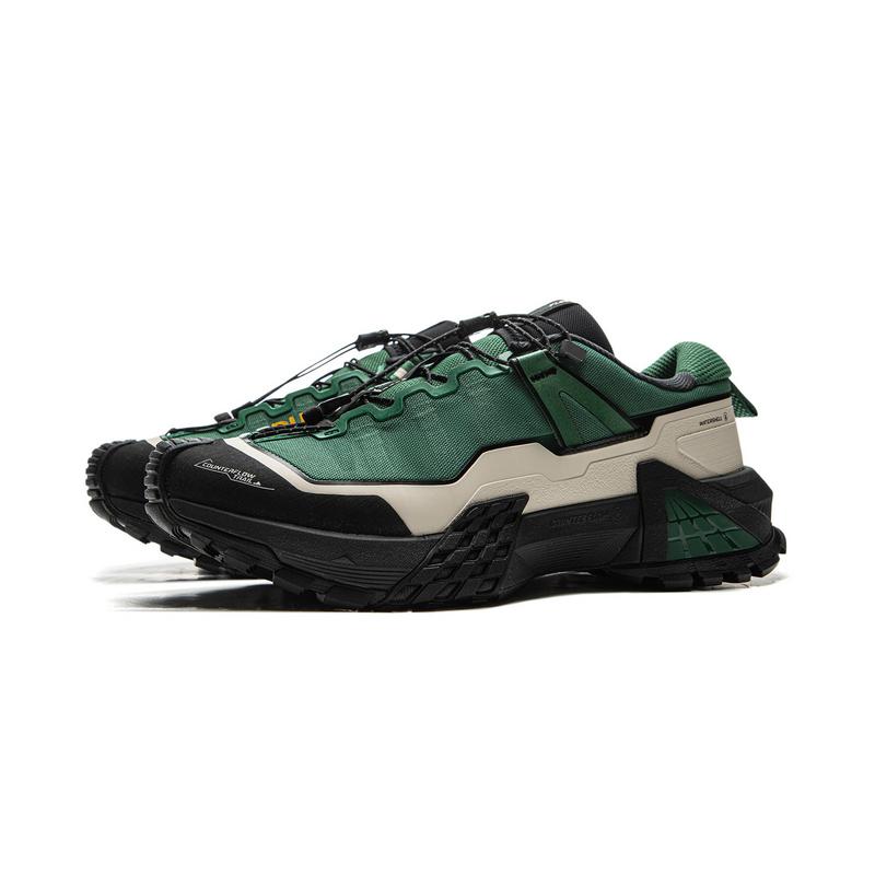 New LiNing CF Su Xingchuan Anti Slip Wear Resistant Low Top Hiking Shoes Unisex Gray Green AHTU017-4