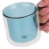 250ml DoubleLayer Mug HeatResistant Cylindrical Transparent Cup for Milk Coffee Home(Yellow )
