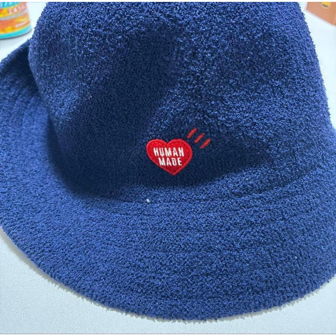 Used HUMAN MADE terry bucket hat navy L size