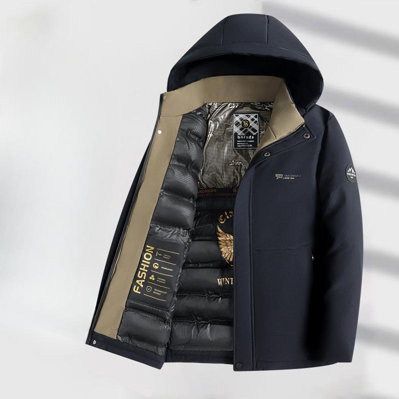 Autumn and Winter Thickened Detachment Hat Middle-aged Men's Casual Warm Cotton-padded Jacket Men's Cotton-padded Jacket