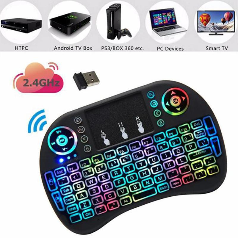 2.4G Air Mouse With Touchpad Keyboard I8 Arabic French Mini Wireless Keyboard For Pc