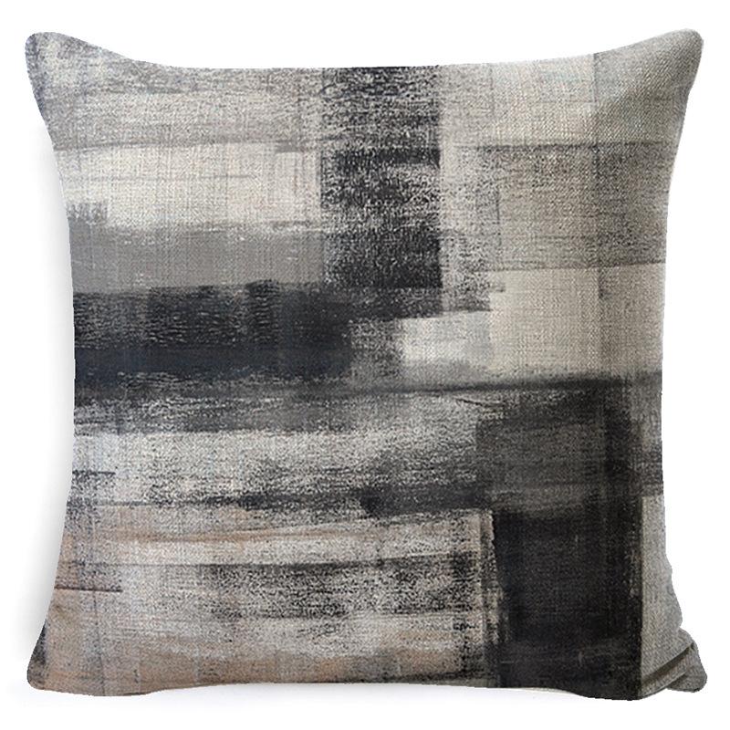 Heimdeko Kissen Kissenbezug Neu Türkis und Orange Abstrakte Kunst Malerei Wurfkissenbezug