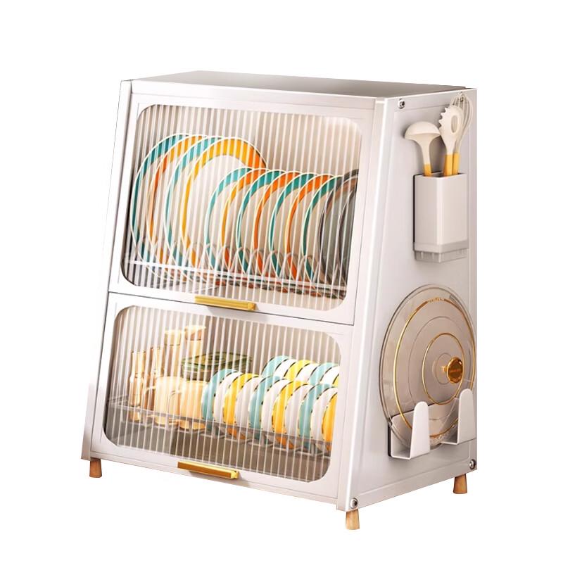 Moderner Küchenarbeitsplatten-Geschirrtrockenständer aus Karbonstahl mit Deckel