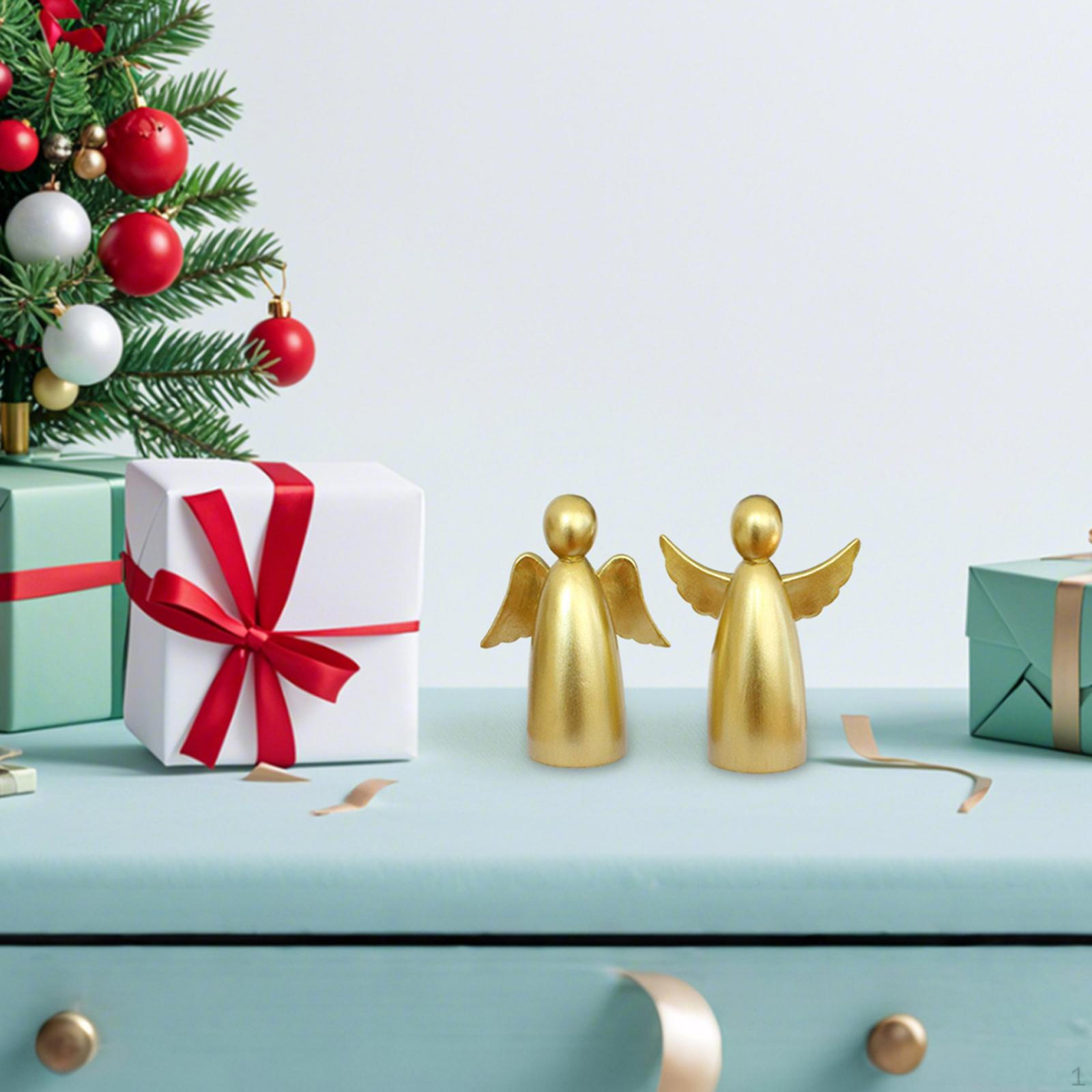 

2Pcs Resin Angel Figurines Sculptures Home Decoration Table Centerpieces Statues Ornaments for