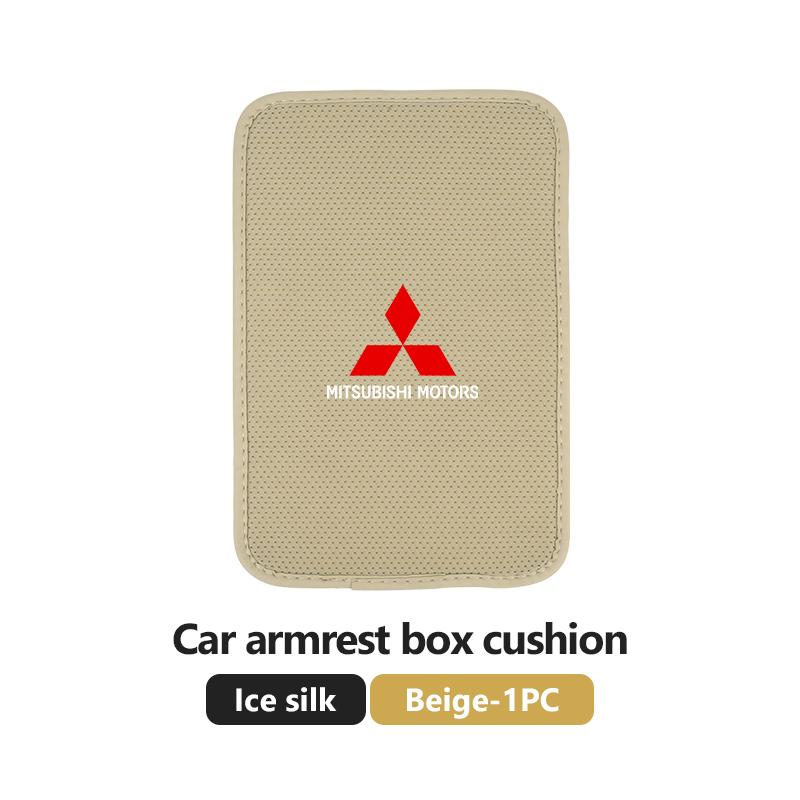 For Mitsubishi Car Armrest Box Pad Leather/Ice Silk Cushion Protector Elbow Support Accessories Outlander Lancer Eclipse Mirage