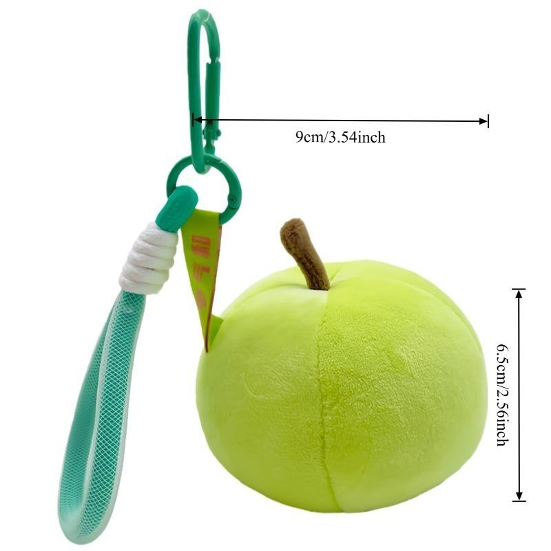 Cute Apple Plush Pendant Cartoon Plushie Fruits Keychain Backpack Accessories Christmas Gift Hanging Decor Ornament Couple Gift