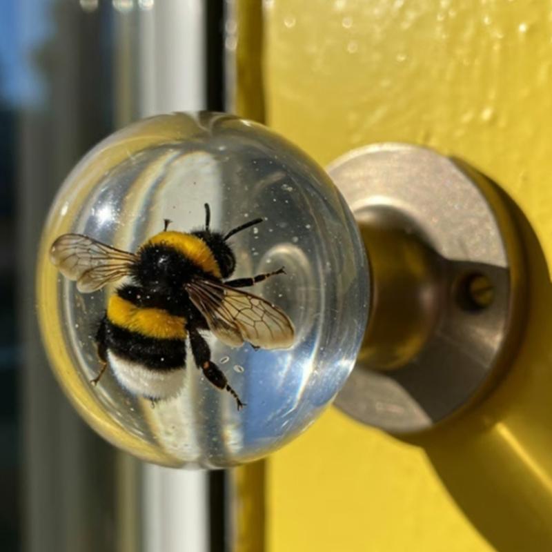 Maniglia per Porta in Resina Retro Fatta a Mano Cristalli Fiori Trasparenti Ferramenta Decorativa per Camera da Letto Ispirata alla Natura Ristrutturazioni Casa