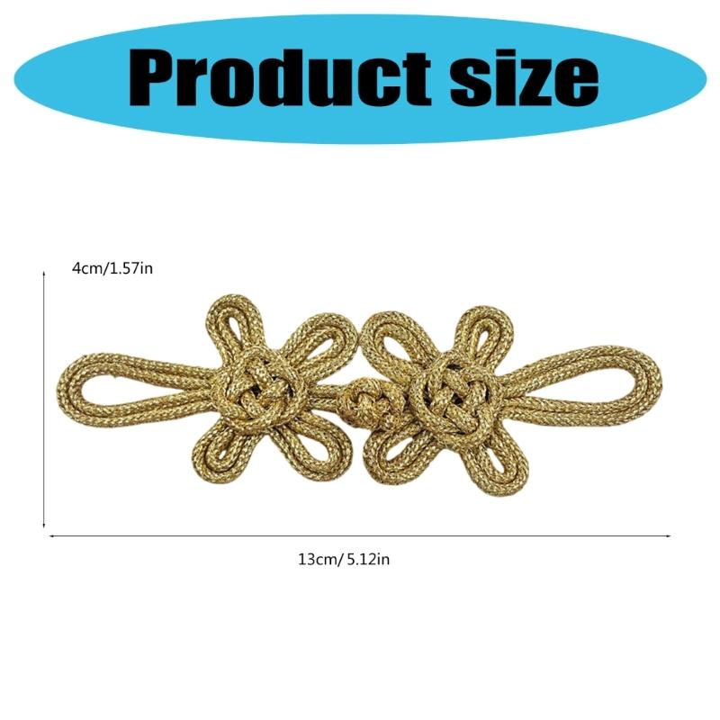 Chinese Traditional Button Sewing Pankou Buttons Sew On for Handcraft Cheongsam Embellishment Golden