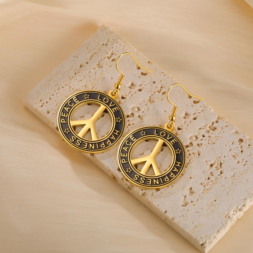 LIKGREAT Vredesteken Oorbellen Roestvrij Staal Oorbel Geluk Vrede Liefde Amulet Spirituele Sieraden Valentijnsdag Cadeau