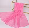Luxury Chiffon Silk Scarf Spring Summer Scarf Women Head Scarf Beach Shawls Bandana Headband Muslim Hijabs Black Scarf/Scarves