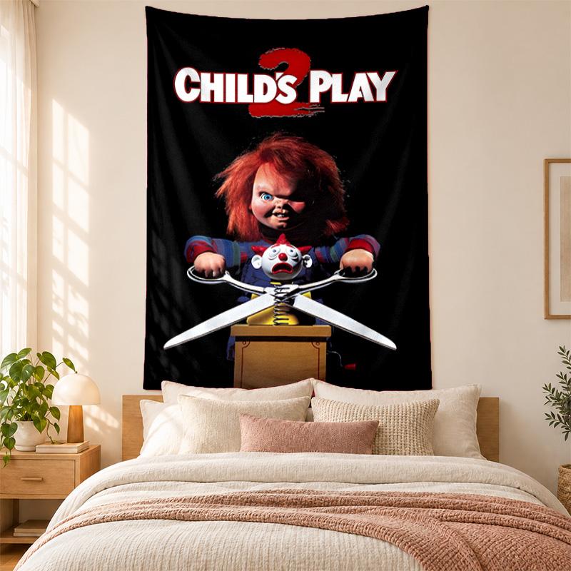 Chucky with Tiffany Tapestry highquality for decorating living room bedroom dorm walls ideal as bedroom wallart orholiday gift