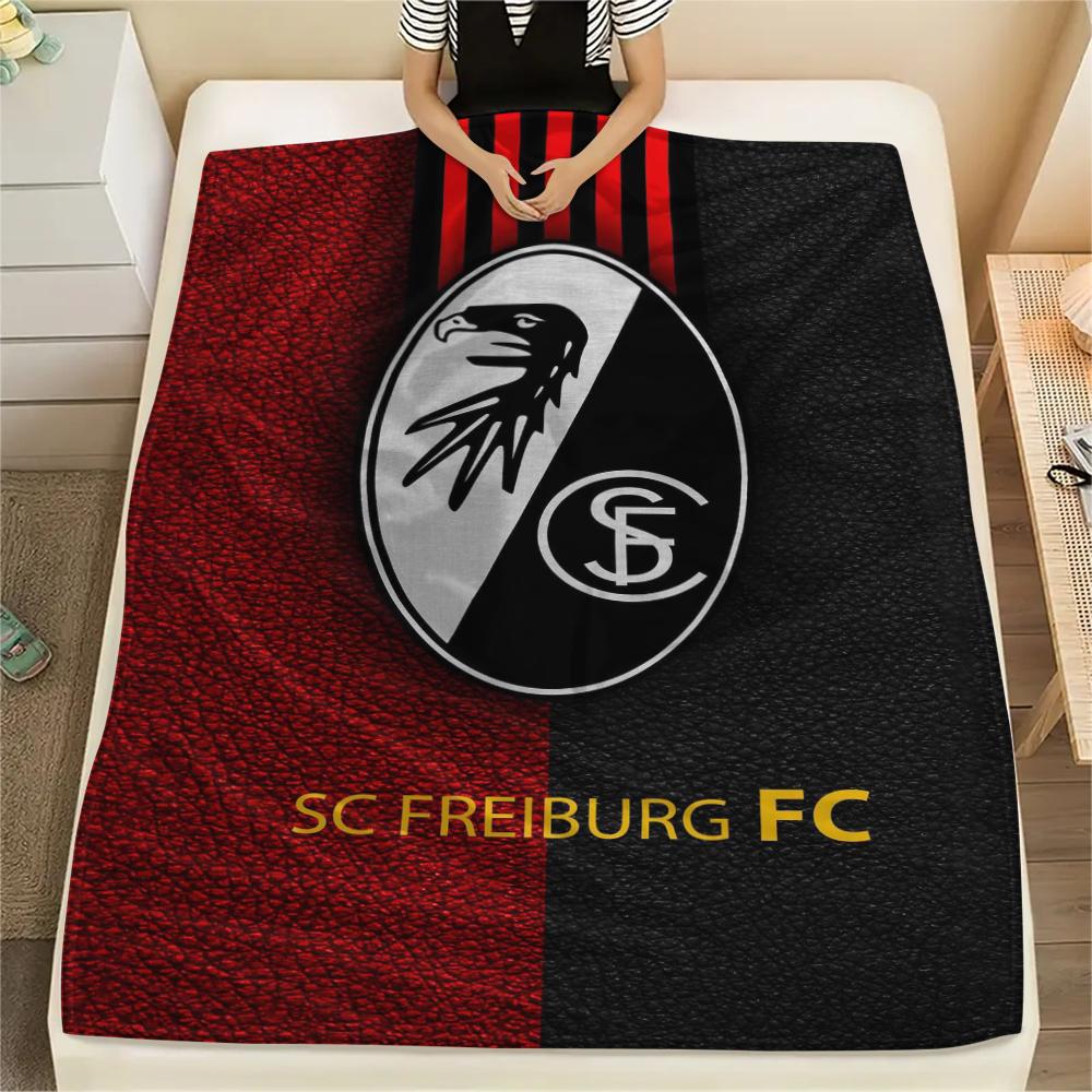 1pc SC Freiburg Print Flannel Blanket, High Quality Comfortable for All Seasons, Home Decor, Warmth and Comfort, Perfect for Christmas Gifts80