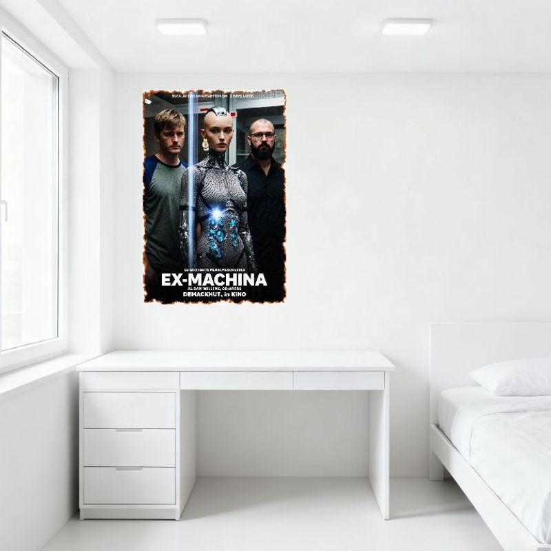 Ex Machina Movie Poster Metal Tin Sign Vintage Sci-Fi Wall Decor for Home Bar Cafe Man Cave