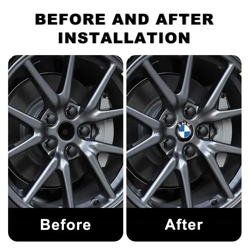 4 Stück 56mm Auto Radnabenkappe Abzeichen Emblem Aufkleber Radaufkleber Für BMW F20 E36 E92 E87 E30 E46 E91 F31 X5 E53 E34 F11 E70