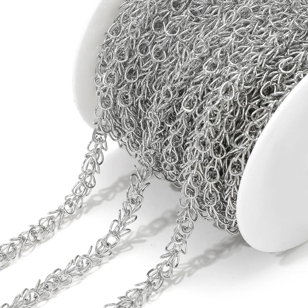 

1 Meter Stainless Steel Handmade Flower Chains DIY Bohemian Necklaces Findings Bracelets Supplies Jewelry Making Accessories