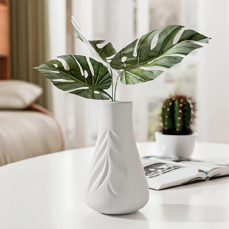 Multifunctional Leaf Design Vase Ornament Silicone Mold For Crafting Custom Vases Using Resin Or Concrete Materials