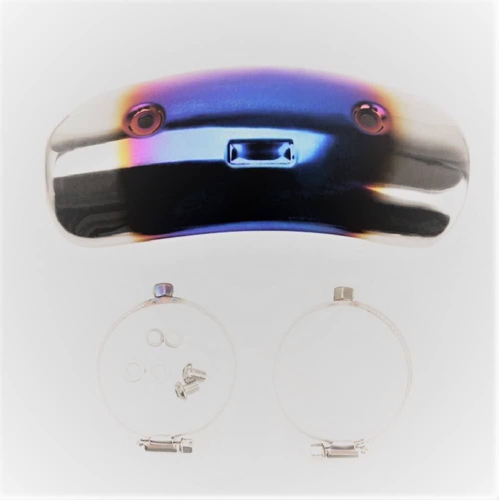 

[Life Design Johnson.127] Защита глушителя мотоцикла, теплозащита, изготовленная из карбона, титановое покрытие, синяя фиксированная лента, в комплекте карманный индивидуальный продукт Ninja