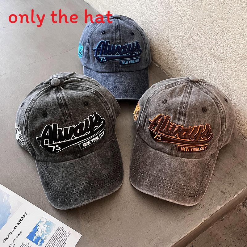 Vintage Cotton Adjustable Wide Brim Baseball Cap For Summer Men Women Brown