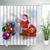 3D Red Santa Christmas Bathroom Shower Curtain New Year Party Xmas Wall Hanging Waterproof Polyester Bathtub Bath Curtains Decor