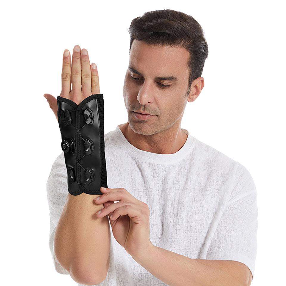 Gobygo 1 Stück Handgelenkschutz mit abnehmbarer Stahlplatte und Sehnenscheide, Komfort-Handgelenkbandage, verstellbare Fixierung, Kompressionsschutz