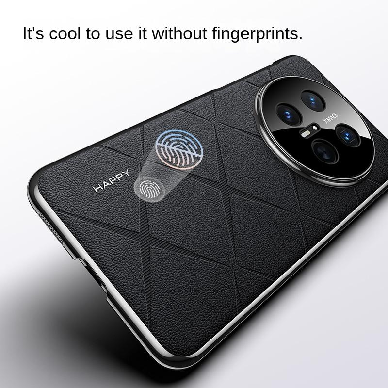 Custodia per Telefono Huawei Mate 70 RS 70 Pro 70 in Pelle Testurizzata con Lente Integrata Anti-Graffio e Anti-Impronte