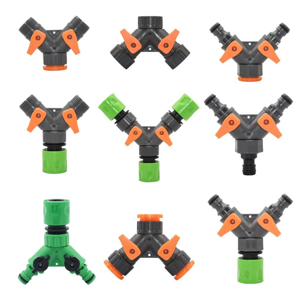 2/4cestný zahradní kohoutek, vsuvka hadice, rozdělovač vody, samice, 1/2 3/4 závit, Y zavlažovací ventil, rychlospojka pro zahradní hadici