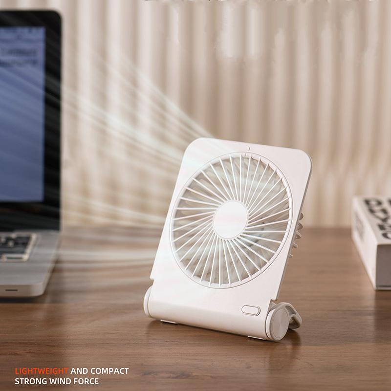Kleiner Schreibtischventilator Leise USB Starker Luftstrom Kühllicht Dünn Schreibtischventilator 2024 Mini Tragbar Stumm Faltbarer Ventilator Geschenk für Studenten Neu