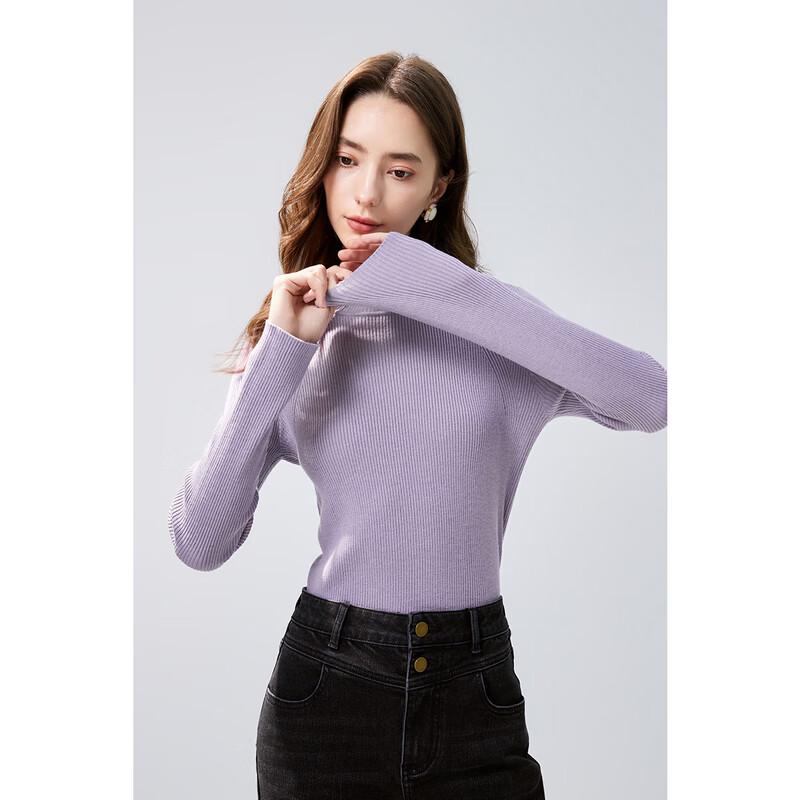 

Qiusbiyiren Women s Mock Neck Thin Knit Sweater M