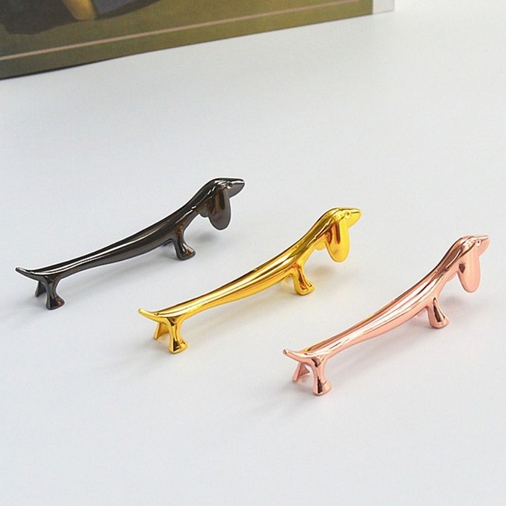 2 Stück Silber Dackel Hund Stäbchenhalter Hundeform Besteckablage Küchenzubehör