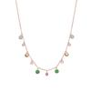 Necklace - LUXENTER - House - Metal and Multi-colored Zirconia - 18-karat Rose Gold Finish - Woman