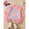 David Signature Design Girls' Crew Neck Fashion Sweatshirt, Autumn and Winter Western Style Top, Children's Long Sleeved T-shirt,