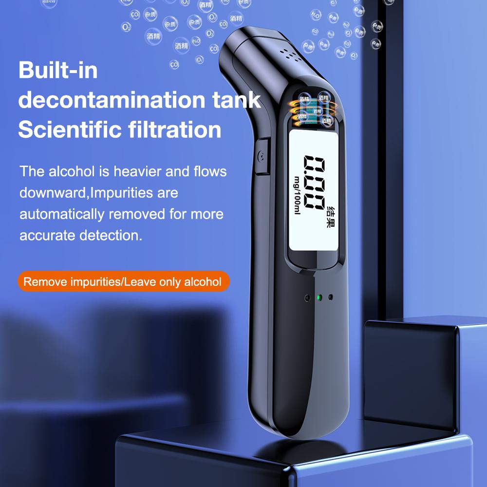 Non-Contact Alcohol Tester LCD Alcohol Breath Detector Portable Breathalyzer Police Alcohol Checker Drunk Driving Testing Tool