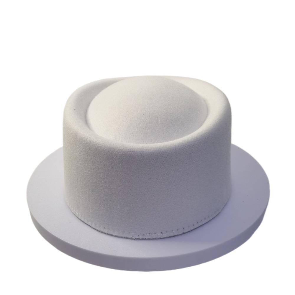 Hard Dome Stage Performance Hat Formal Millinery Berets New Pillbox Hat  for Party