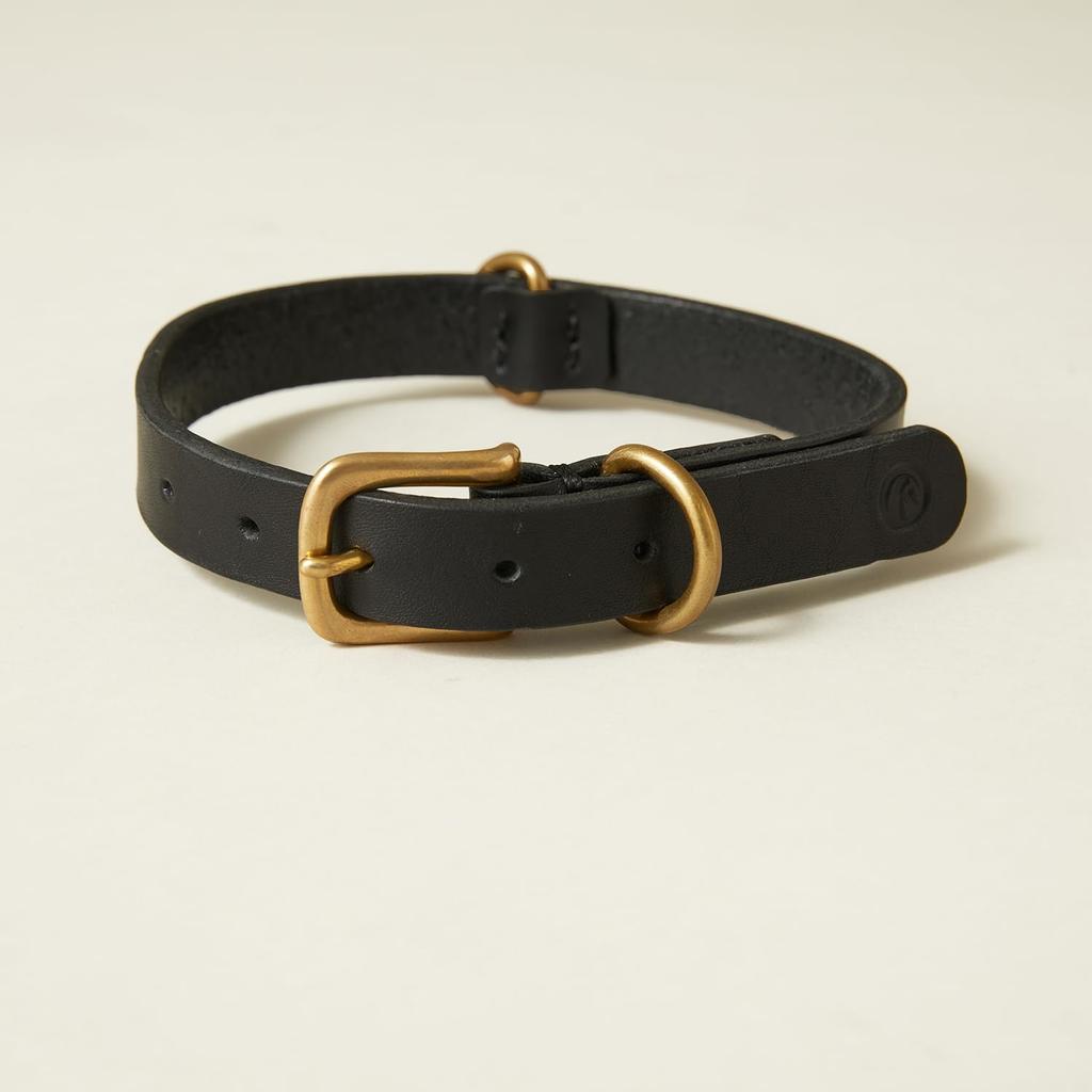 We Original All Leather Collar Black GOOD MANNERS DOG SERIES - (XL) /