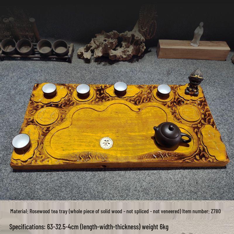 

Hand-Carved Burmese Golden Camphor Wood Tea Tray
