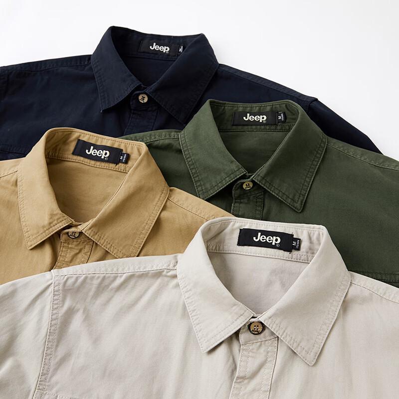 Jeep Unisex Long-Sleeve Casual Cotton Shirt