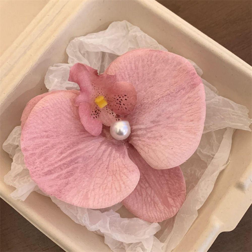 Phalaenopsis Pearl Hair Clip Orchid Butterfly Hair Clip Duckbill Clip Hair Styling Tools Bow Flower Hair Clips Hair Accessories