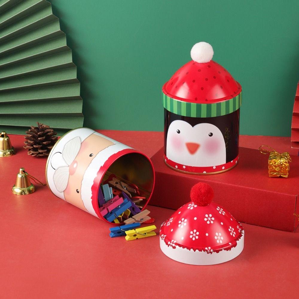 Santa Claus/Snowman/Penguin Christmas Candy Storage Box Christmas Biscuits Cookie Jar  New Year
