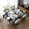 1Pc Modern Geometric Tablecloth Black White Gray Abstract Print Table Cover For Dining Room Kitchen Decor Dustproof Rectangular