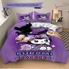 3pcs Luck Kuromi Sanrio Print Bedding Set (1 Cover + 2 Pillowcases, Without Inserts),  Soft and Comfortable W058