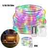 Remote-controlled 5-30m Led Rope Lights Usb/battery Box Timing Waterproof Dimmable Decor Lamp Xmas