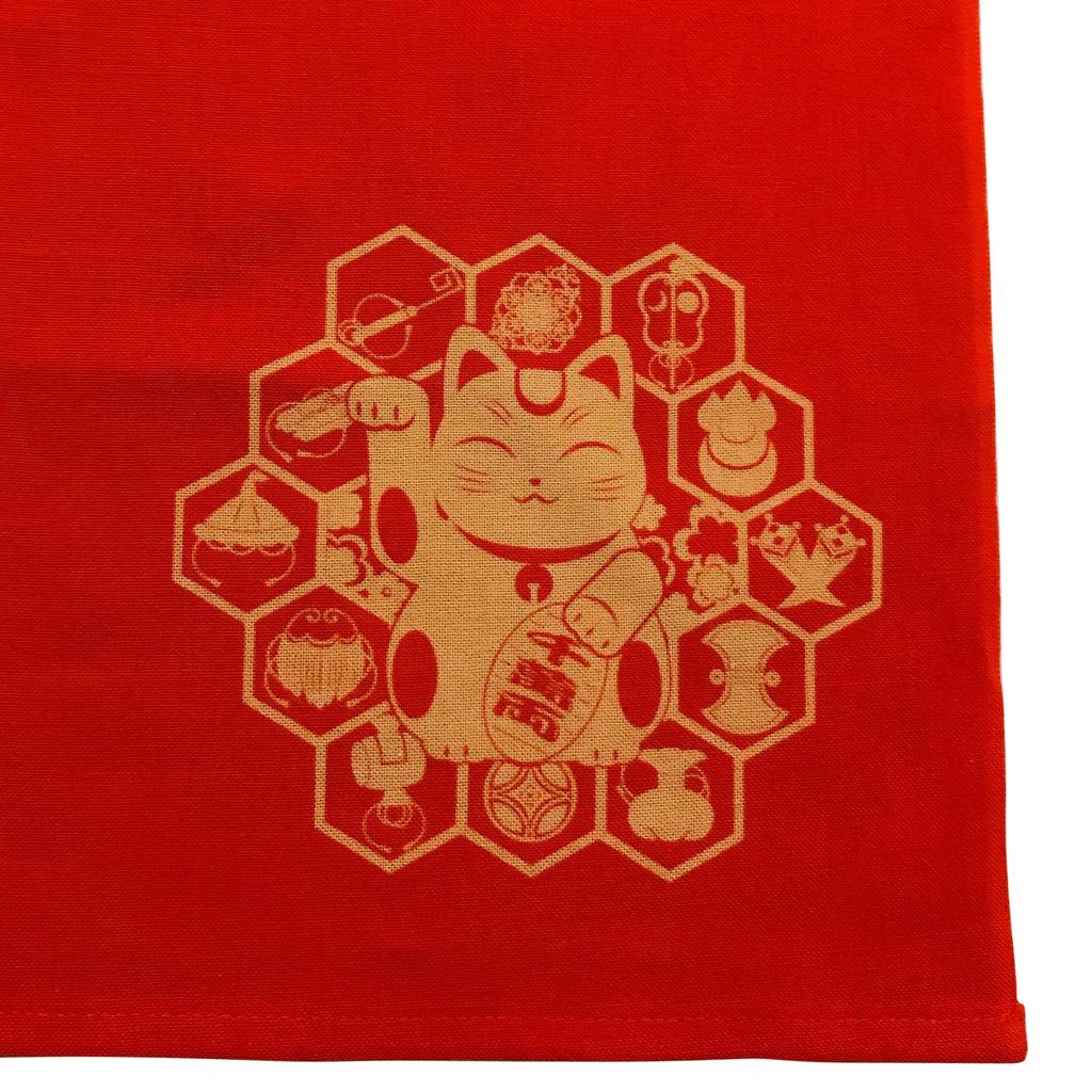 Etchu Fundoshi Made in Japan Cotton Discharge Print Pattern Stylish Japanese Pattern Free Size and treasure motifs Red [Edo Ten] (loincloth) 100%