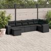 VidaXL Garden Lounge Set with Cushions 7 Pcs, Patio Sofas, Patio Furniture Set, Outdoor Furniture, Black 3222874