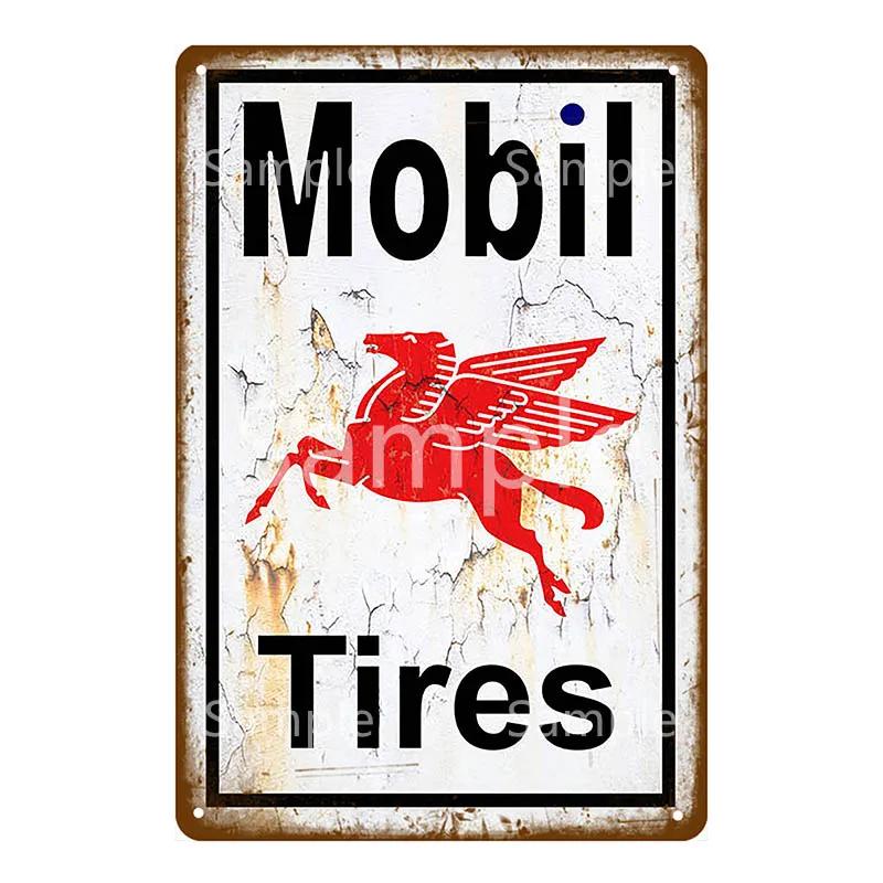 Vintage Gulf ESSO Mobil Racing Metal Tin Sign Wadhams Gasolines Motor Oil Garage Service Wall Decor Art Poster Wall Plaque YL055