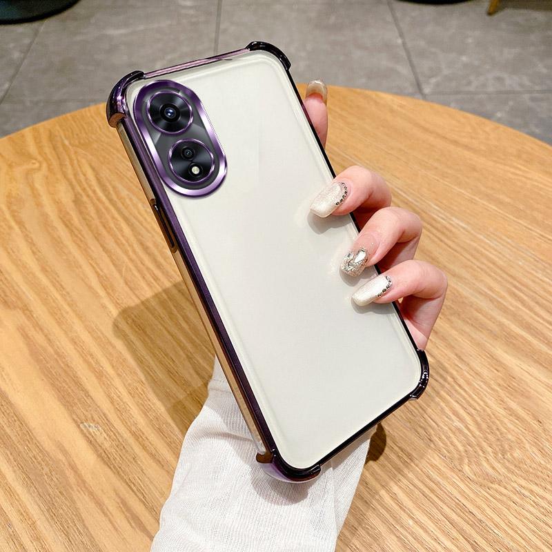 For OPPO A38 Case OPPO A18 Phone Case Oppo A58 A78 4G A58 5G Four Corners Thickening Shookproof Plating Silicone Soft Back Cover
