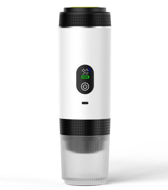 Compact Portable Coffee Maker: Fully Automatic, Heated, 3-in-1 Digital Display for Home, Camping, and Travel Use.