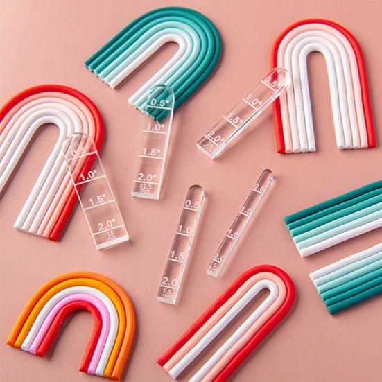 5 Pcs/Set Clay Arch Guide Polymer Clay Earrings Tools Acrylic Rainbow Arch Guides for Polymer Clay Jewelry Making DIY Crafting