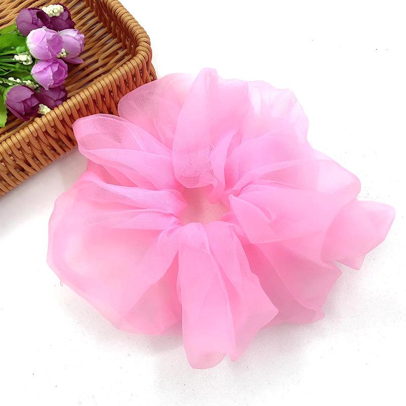 Super Bright Organza Large Intestine Ring Hair Band Girl Head Band Fashion Wide Edge Hair Accessories