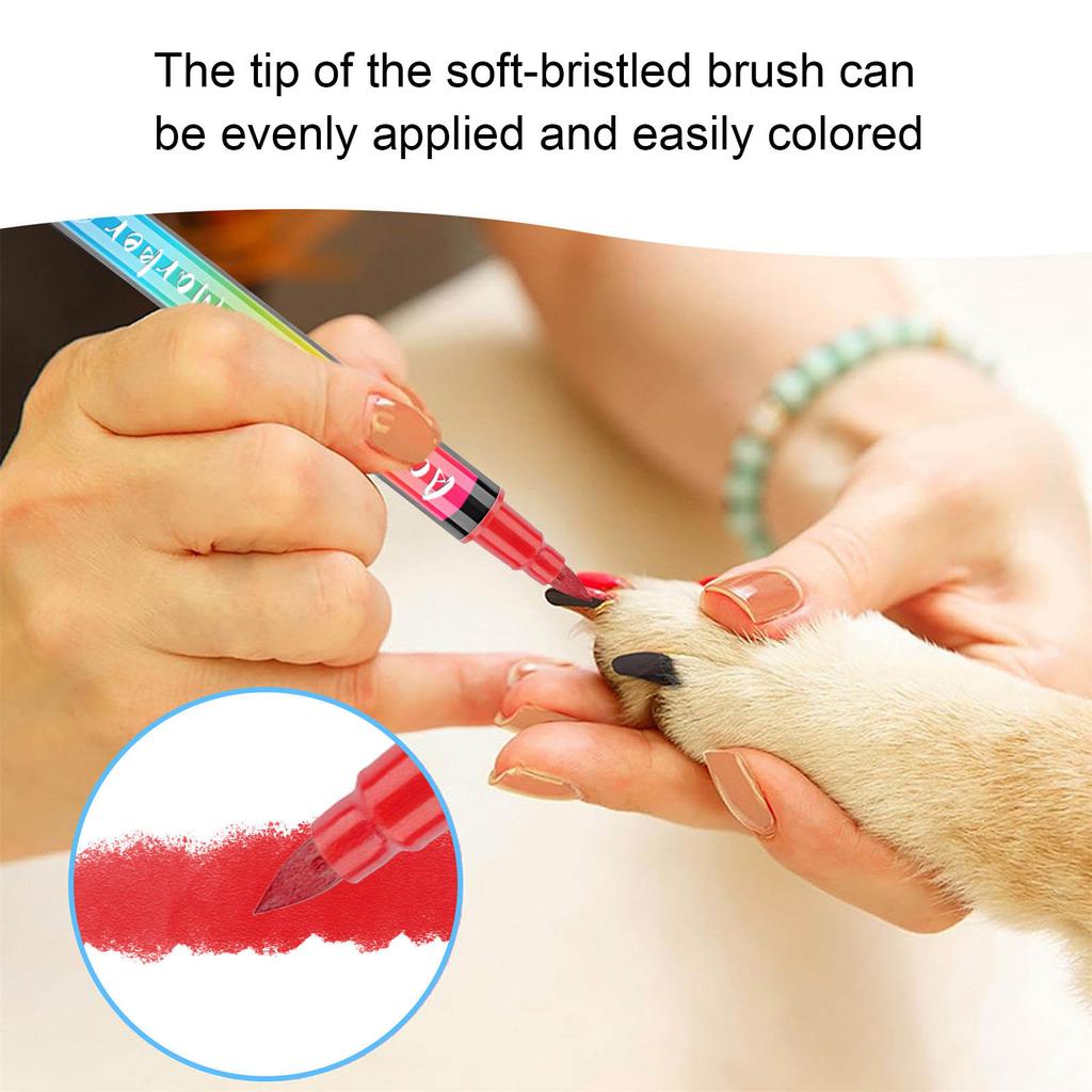 6pcs Pet Nail Polish Pens Quick Drying Safe Smellless Painting Pen for Stylish Dog Nail Art for Home and Pet Salons